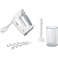BOSCH Handmixer ErgoMixx MFQ36440, Edelst. Rührbesen/Knethaken, 5 Stufen, Mixfuß, weiß, 450 W, Mixbecher, ergonom. Soft-Touch-Griff, Made in Europe
