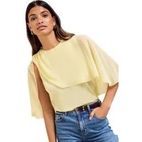 Friends Like These Kurzarmbluse Friends Like These Bluse mit Cape-Lage (1-tlg)
