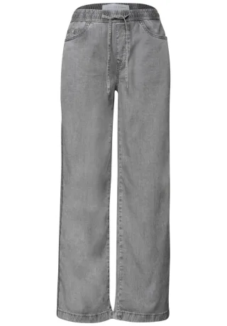 Street One - Wide Leg Hose mit Tunnelzug grau - Gr. - 30