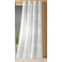 heimtexland Vorhang Gardine Ösenschal Baum Äste natur braun o. stein grau Dekoschal Vorhan (1 St), Ösen, halbtransparent, Polyester in Batist-Optik, natürlich durchscheinend I HxB 245x140 cm I edles Ausbrenner-Motiv