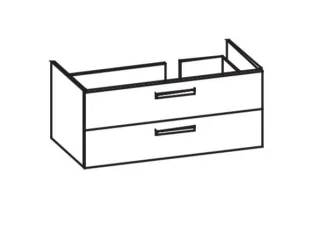 Artiqua 411 Waschtischunterschrank für P3 Comforts 233412 Becken rechts Quarzgrau Matt Select, 411-W 411-WU2L-D67-7163-173