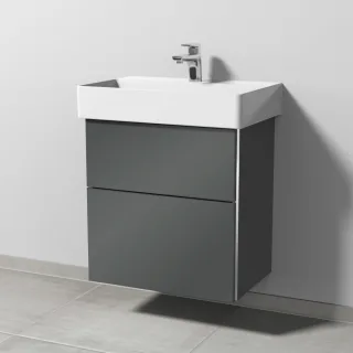 Sanipa 3way Waschtischunterbau zu Duravit Dura Square Waschtisch mit 2 Auszügen, Anthrazit-Glanz BS42379