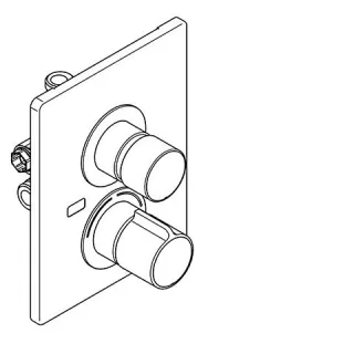 KWC Aquarotter Duscharmatur, F3, hydr., Thermostat, UP, F-Set, Hygieneeinheit, LABS-konform, 3600009 3600009174
