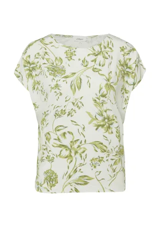 s.Oliver - T-Shirt creme/grün - Gr. - 40