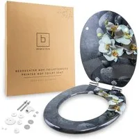 Benkstein WC-Sitz Premium WC-Deckel antibakteriell, bedruckter Deckel, Duroplast Klodeckel mit Quick-Release-Funktion und Absenkautomatik