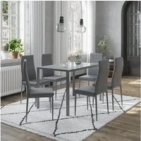 Vicco Essgruppe Grand, Grau, 120 x 75 cm 6er Set, (7-tlg)