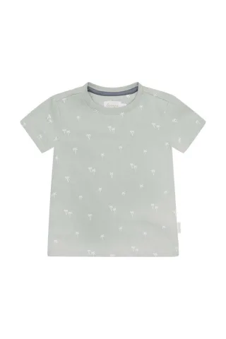 Leevje Unisex T-Shirt 'palm trees' - soft green