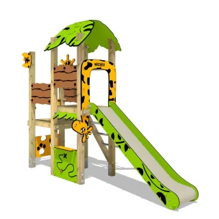 PRO MAGIC Maya+ Spielturm für öffentliche Spielplätze - Robuster Kletterturm mit Rutsche 9x9 cm Pfosten für kreativen Outdoor Spielspaß Wickey