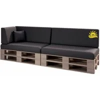 sunnypillow Palettenkissen Milano - 6er Set Palettenauflage mit abnehmbarem Bezug Kaltschaum, 6er Set Palettenkissen