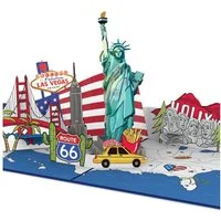 papercrush Geburtstagskarte USA Pop-Up Karte