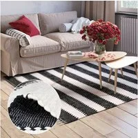 Myflair Möbel & Accessoires Teppich Karim, rechteckig, Höhe: 10 mm, Handweb Teppich, gestreift, 90% Baumwolle, handgewebt, mit Fransen