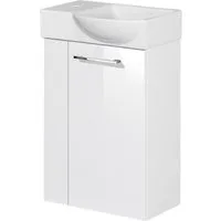 FACKELMANN Waschbecken SBC SCENO Gäste WC Set 2-teilig 45 cm, Weiß, rechts, Keramik