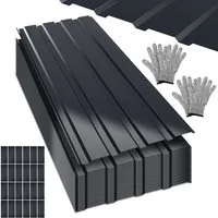 Clanmacy Trapezblech Trapezblech 12er Set Profilblech Trapezblech mit Handschuhe 6m², 115x45x0.3 mm (Set 12-St) UV-Schutz, Wasserfest, Wetterfest, Rostresistent, Korrosionsbeständig