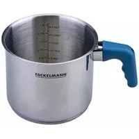 FACKELMANN Milchtopf Edelstahl, Softtouch-Griff, praktische Literskala, modernes Design