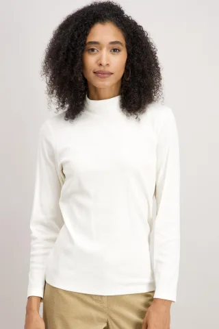 signe nature - Einfarbiges T-Shirt aus Stretch-Baumwolle beige - Gr. - 36