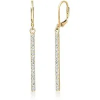 Elli Paar Ohrhänger Stab lang mit 925 Silber, mit Kristallen von Swarovski®, Geo