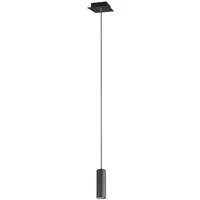 TRIO Leuchten LED Pendelleuchte, Dimmfunktion, LED wechselbar, Warmweiß, kleine Esstisch-lampe einflammig neben Bett & Couchtisch Schwarz Ø12cm