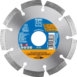 PFERD TOOLS Diamant-Trennscheibe DS PSF für schnelles Trennen von Stein und Beton - 68011221