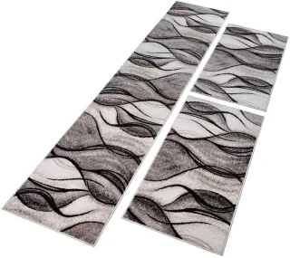 OTTO home Bettumrandung "Tritom" Höhe 9 mm 3 Stk. tlg. mit besonders weichem Flor, Kurzflor, modernes Wellen Muster