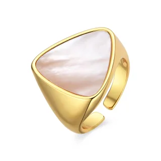 Luxenter Ring mit 18k Gold Finish weißes Perlmutt - Sune