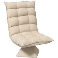 HOMCOM Relaxsessel Drehbarer Meditationsstuhl mit verstellbarer Rückenlehne, Sockel (Bodensofa, 1-St., Bodenstuhl), Lazy Sofa für Wohnzimmer, Büro, Beige