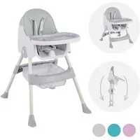 FOXSPORT Kinderklappstuhl, Kinder-Esstuhl​, 2 in 1 Babystuhl, Kombiessstuhl (mit Ablagekorb, mit 5-Punkt-Sicherheitsgurt, wasserdichtes abnehmbares Tablett), klappbar, 6 Monate bis 4 Jahre, 50kg belastbar, vier Farben