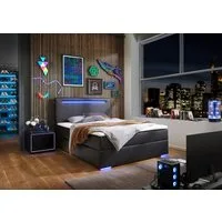 meise.möbel Boxbett Candela inkl. Bettkasten, Topper & LED-Beleuchtung an Kopfteil & Füßen