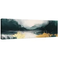 Wallarena Leinwandbild Marmor Abstrakt Glamour Grün Schlafzimmer, Wohnzimmer 100x70 cm, Marmor, 100 x 70 cm