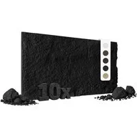 Hexim Wandpaneel, BxL: 60.5x121 cm, (Steinoptik Felsen Platten 10 Stück 120x60cm PU Wandverkleidung 7,3 m² 3D Paneele Bruchstein Stone Dekor Wandpaneele Wanddeko Steinplatte Wohnzimmer Innenwand schwarz (A002-06 Dark Black)