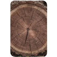 OnlyWow WC-Vorleger Baum - Ringe - Braun, Höhe 10 mm, Polyester, Rechteckig, WC Teppich, Toilettenvorleger, Toilettenteppich, Badematte 40x60 cm