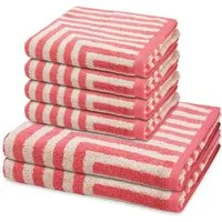 ROSS Handtuch Set Grafik, Frottee (Spar-Set, 6-St), 4 X Handtuch 2 X Duschtuch im Set - Baumwolle - Saugstark