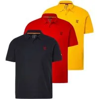 JP1880 Poloshirt Poloshirt Fußball Piqué 3er Pack Polokragen