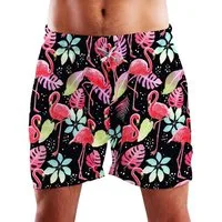 King Kameha Badeshorts Funky Flamingos Hawaii Bade-Shorts Mesh-Einsatz Verschluss Kordelzug Mit integriertem Mesh-Innenslip für extra Komfort