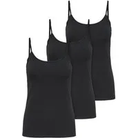 ONLY Tanktop Life Singlet (3-tlg) Figur betont, elastische Baumwollqualität