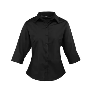 Premier - Hemd für Damen 3/4 Ärmel (Schwarz)