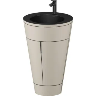 Duravit Starck 1,c-bonded Set S19514OBD600010 Griff Diamantschwarz, Keramik Schwarz Matt, Innenbeleuchtung, bodenstehend, Taupe Seidenmatt, 864 x 560 x 605 mm
