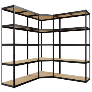 CLP Regalsystem, Schwarz, Metall, 160x180x160 cm, Freizeit, Heimwerken, Werkstatt