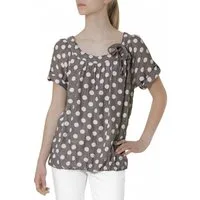 Caspar Shirtbluse BLU001 Damen leichte Sommerbluse mit weißen Punkten