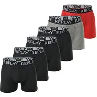 Replay Boxer Herren Boxershort 6er Pack Baumwollmischung (Packung, 6er Pack)