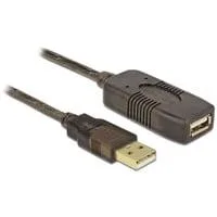 USB 2.0 Aktivverlängerungskabel, USB-A Stecker > USB-A Buchse schwarz, 15 Meter