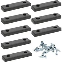 sossai® Möbelfuß Möbelgleiter in Schwarz mit Schrauben, (8-St), 50x14x5mm