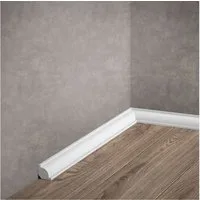 PROVISTON Sockelleiste Polystyrol, 21 x 21 x 2000 mm, Weiß, Kunststoff Fußleiste