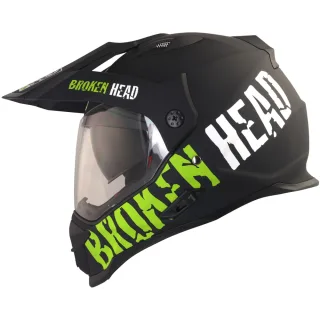 Broken Head (B-Ware) Endurohelm Made2Rebel Grün