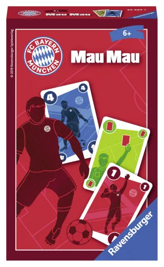 Ravensburger Mitbringspiele 23467 - FC Bayern München Mau Mau - das bekannte Kartenspiel für Fußball-Fans!