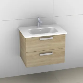 Artiqua 412 Waschtischunterschrank für Softmood T0557, Castello Eiche quer NB, 412-WU2L-I30-7136-426 412-WU2L-I30-7136-426