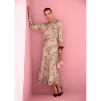 MADELEINE Langarmbluse Elegante Viskosebluse mit Knopfverschluss Zart fließend, Rundhals, Paisley-Print, langärmelig