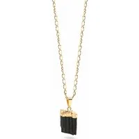 Crystal and Sage Jewelry Kette mit Anhänger Turmalin Halskette vergoldet oder versilbert, aus fairem Handel