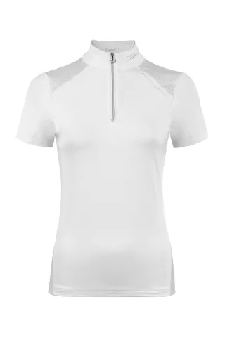 Turniershirt CA Cavalcomp Halfzip Damen, Kurzarm