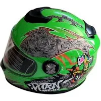 FunSport-Factory Motocrosshelm Motocross Kinderhelm Integralhelm Mejia Hellgrün, Visier