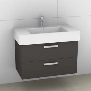 Artiqua 411 Waschtischunterschrank für Vero 032985 Stahlgrau, 411-WU2L-D06-7142-88 411-WU2L-D06-7142-88